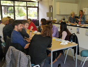 People gather in the Chaplaincy for World Friendship Day